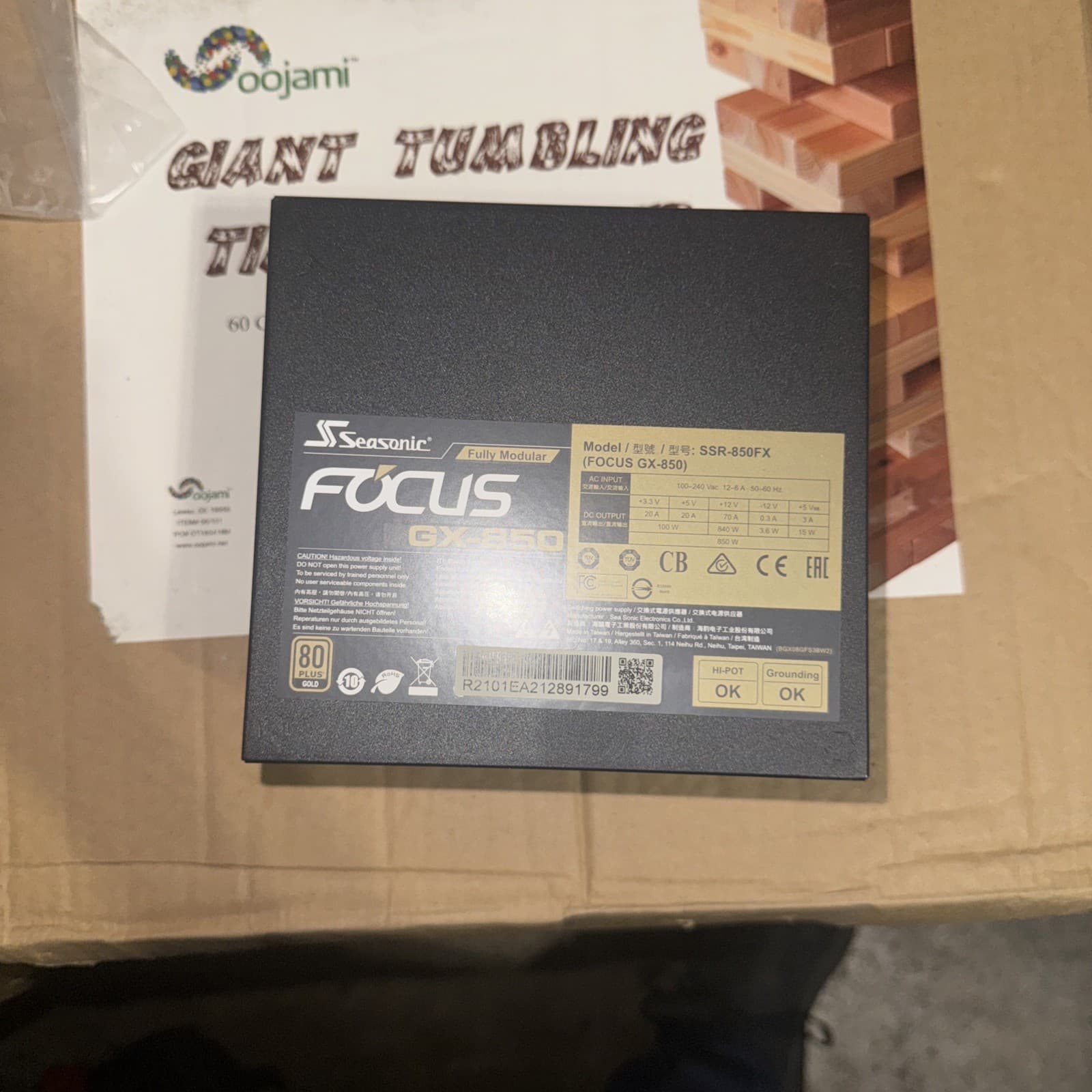 Seasonic FOCUS GX-850 850W 80 PLUS Gold ATX 12V Power Supply (SSR-850FX)