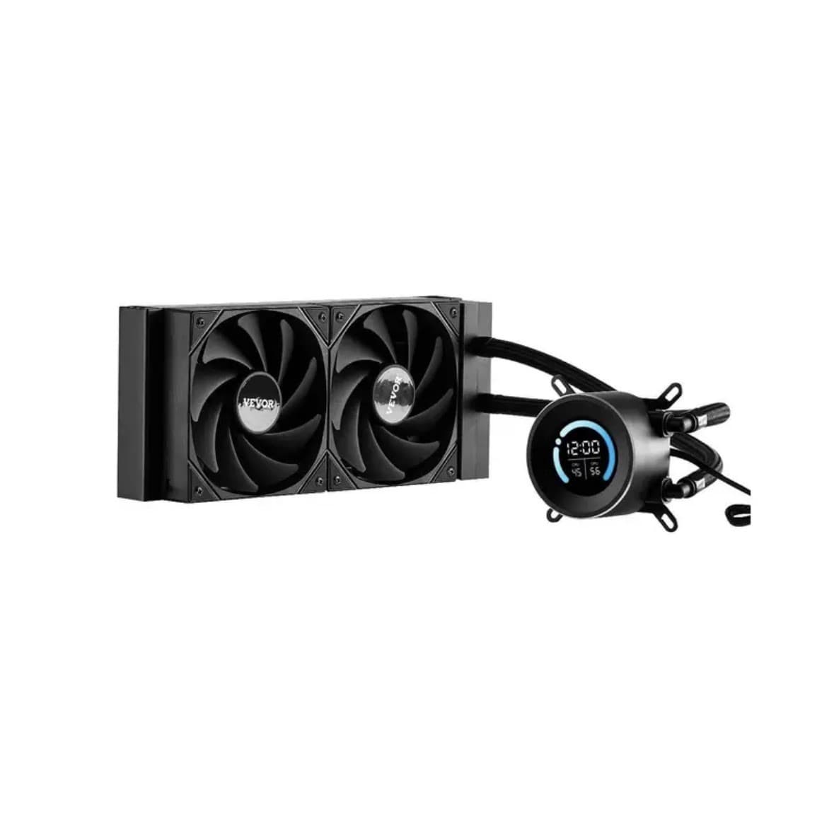 VEVOR 240mm Liquid CPU Cooler w LCD Display | Dual Fan AIO