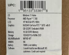 Acer Nitro V 16 Gaming Laptop 16" WUXGA 180Hz RTX 5070 Ryzen 7 260