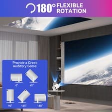 4K 1080P Mini Projector 10000 Lumen LED WiFi Bluetooth UHD Portable Home Theater 11