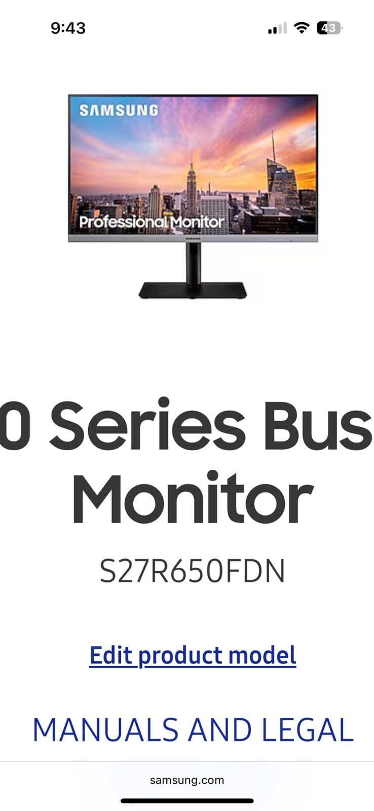 Samsung S27R650FDN 27 inch Widescreen LCD Monitor - LS27R650FDNXZA 2