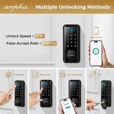 ARPHA Smart Door Lock Fingerprint Electronic Keypad Deadbolt Keyless App Control 8