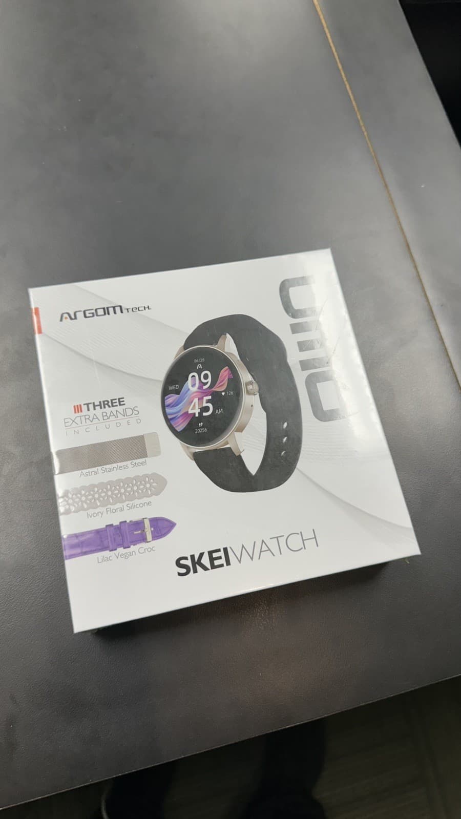 Argomtech Skeiwatch C30 Smartwatch, Bluetooth Fitness Tracker, Black