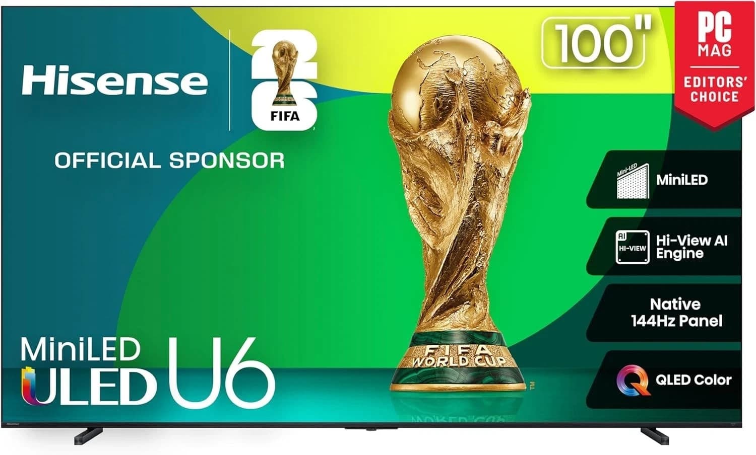 Hisense 100" Class U6 Series Mini-LED 4K UHD Smart Fire TV (100U65QF, 2025 Model