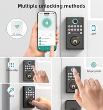 Front Door Lock Set Handle WiFi Keyless Entry Digital Keypad Smart Deadbolt 3