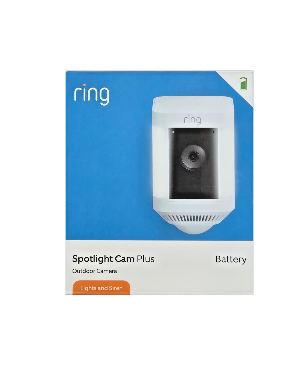 Ring Spotlight Cam Plus [2025], Battery - White Birds Eye View, Outdoor Cam