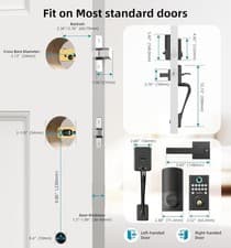 Front Door Lock Set Handle WiFi Keyless Entry Digital Keypad Smart Deadbolt 11
