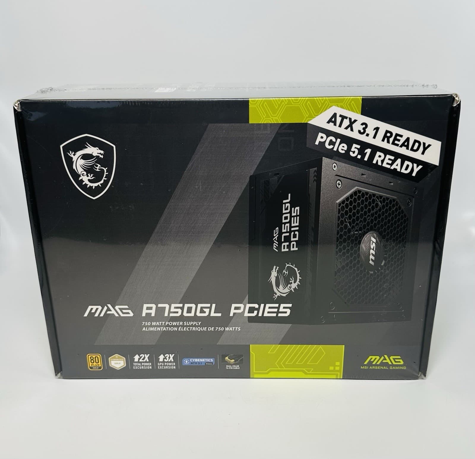 MSI Mag A750GL PCIE5 PSU 750W Fully Modular Power Supply 80 Gold