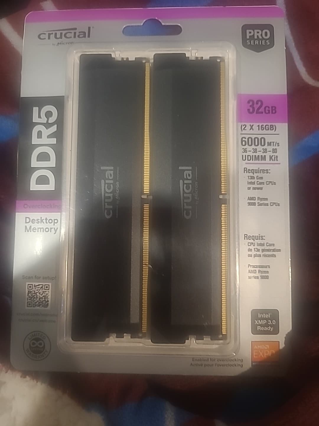 Crucial Pro Overclocking DDR5 6000MHz Desktop Module C36 UDIMM