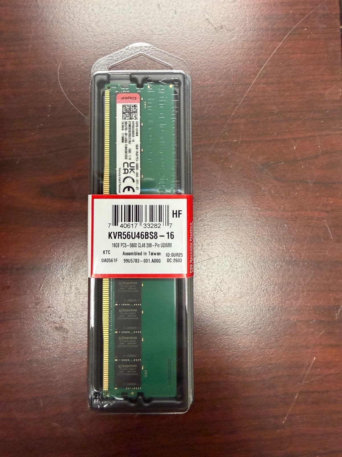 Kingston Kingston Desktop DDR5 5600Mhz Ram KVR56U46BS8-16