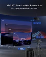 4K Projector 50000LMS 1080P 3D 5G WiFi Bluetooth Video Home Theater 230" Display 5