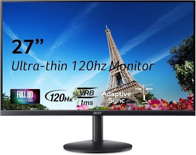 Acer 27" Monitor FHD IPS 1920x1080 120Hz 1ms HDMI DP SB3 SB273 G0