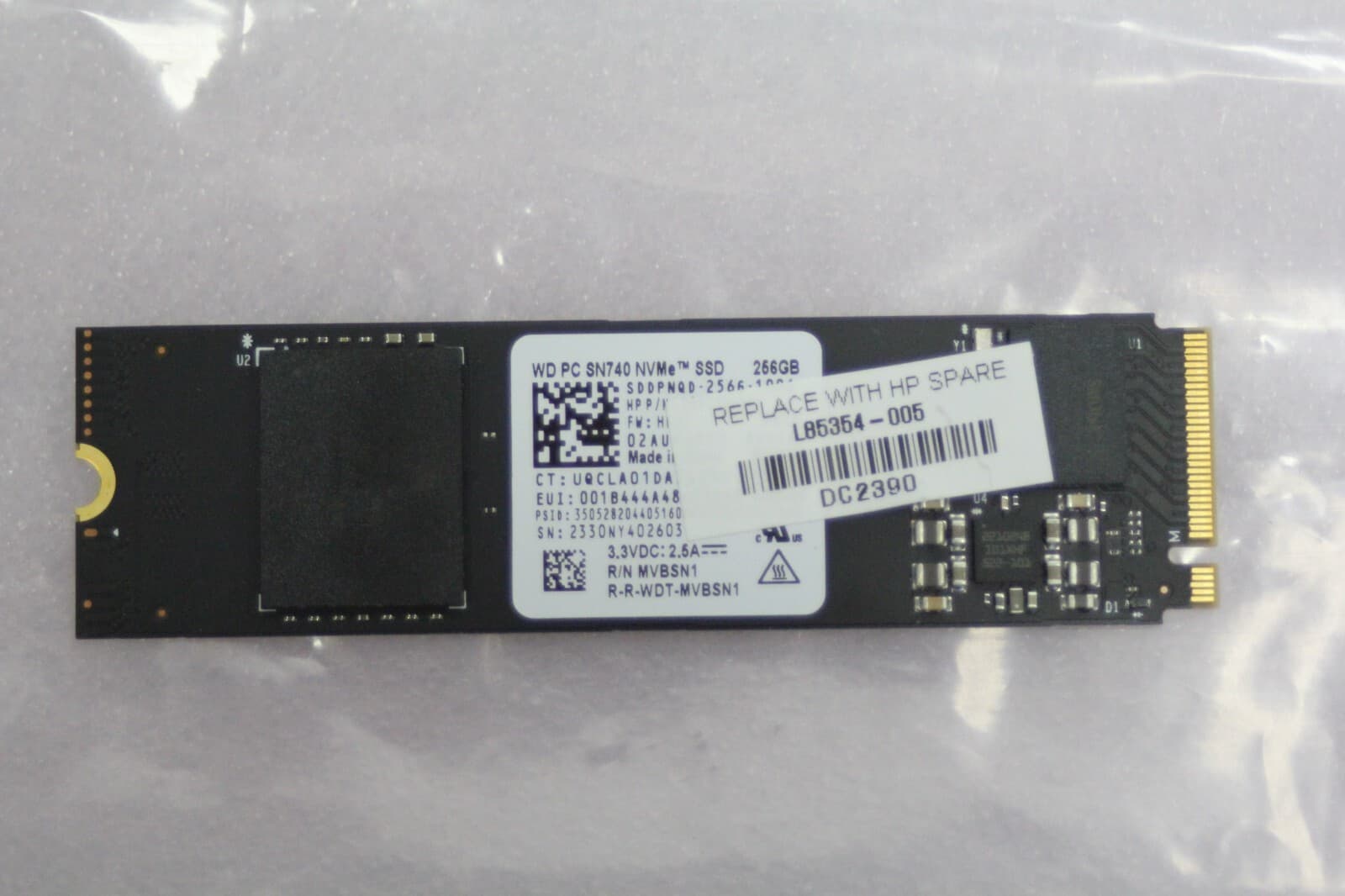 Western Digital PC SN740 M.2 2280 NVMe Internal SSD Gen4 x4 (SDDPNQD-256G)