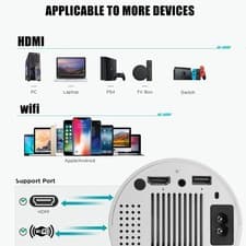 Mini Projector 10000 Lumen LED 4K 1080P WiFi Bluetooth UHD Portable Home Theater 12