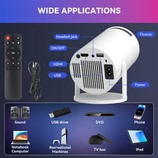 4K 1080P Mini Projector 10000 Lumen LED WiFi Bluetooth UHD Portable Home Theater 4