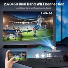 Mini Projector WIFI 6 and Bluetooth 4K 1080P 130'' Screen Movie Projector 5