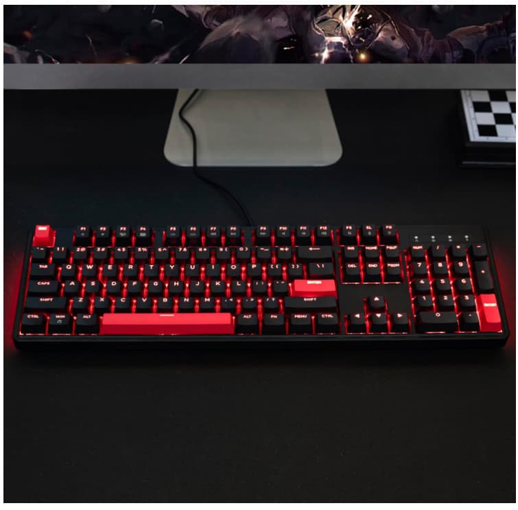 Lemokey X3 Mechanical Gaming Keyboard Wired, 100% Layout, Red Switches, Black