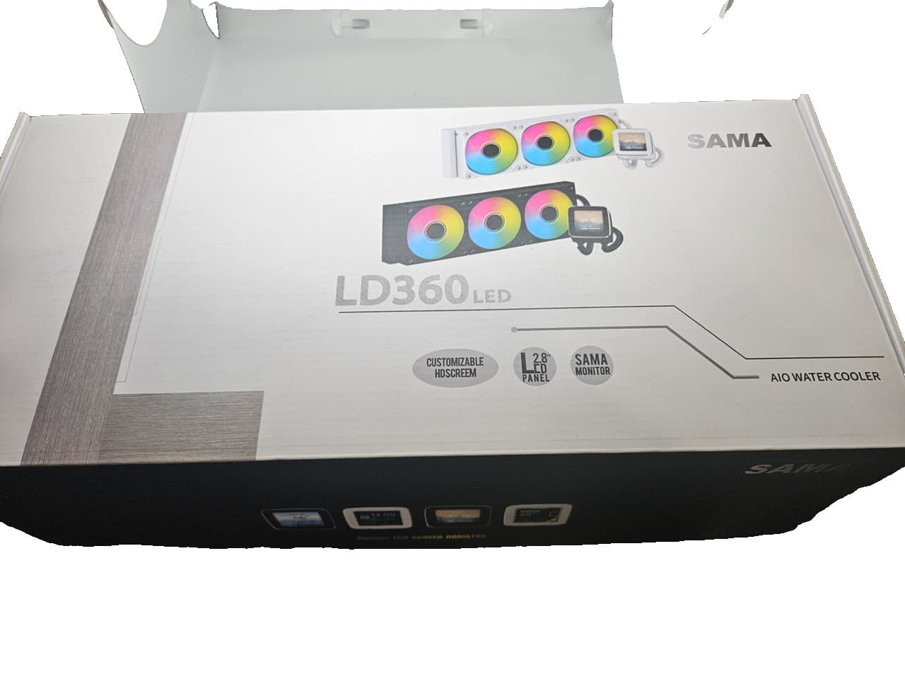 SAMA LD360 AIO 360mm Liquid CPU Cooler 2.8 inch LCD Silent White ARGB PWM fans