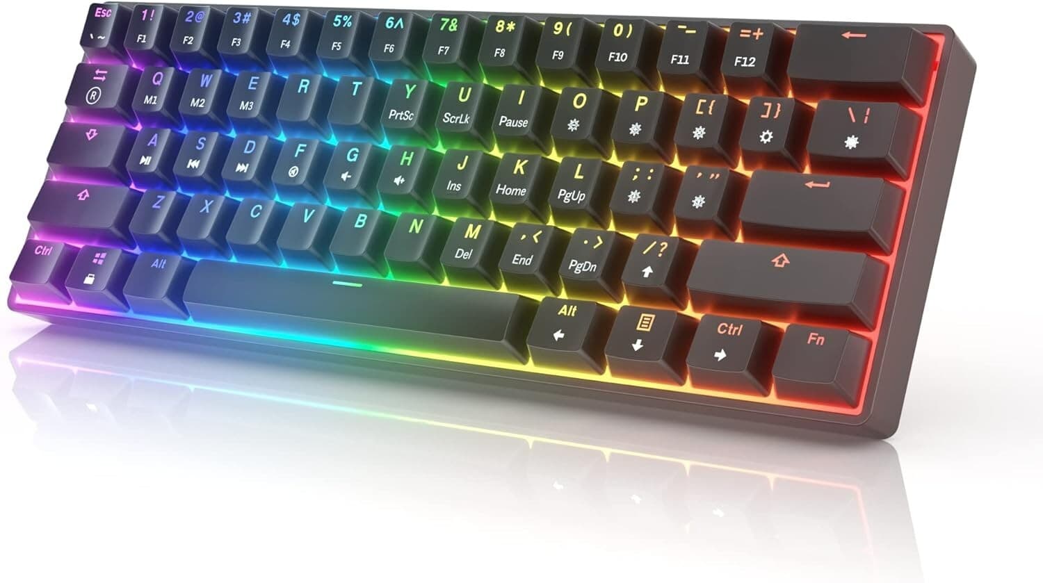 HK GAMING GK61 Mechanical Gaming Keyboard - 61 Keys Multi RGB Illuminated