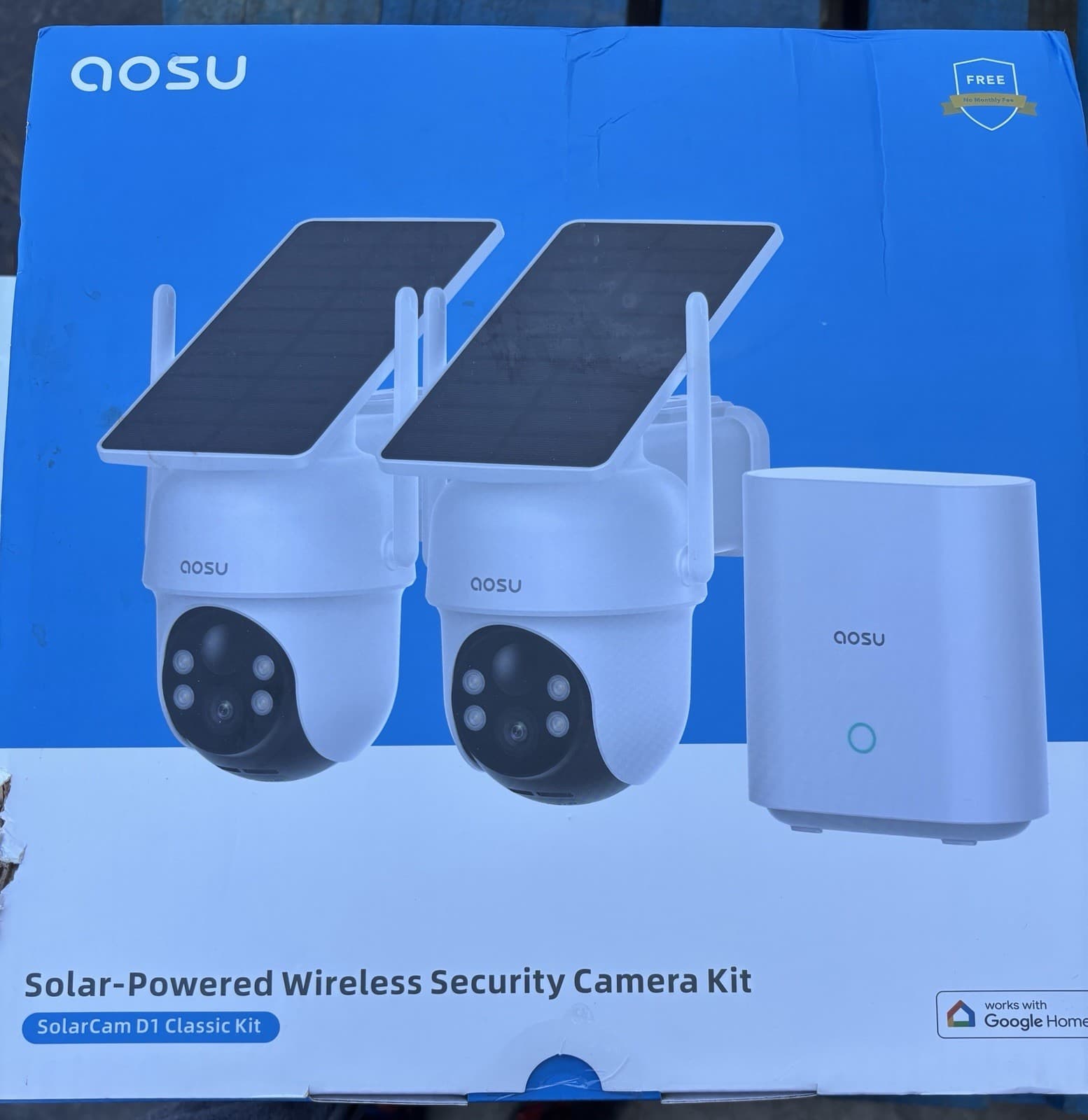 AOSU Security Cameras Outdoor Wireless, 2 Cam-Kit, Solar-Powered