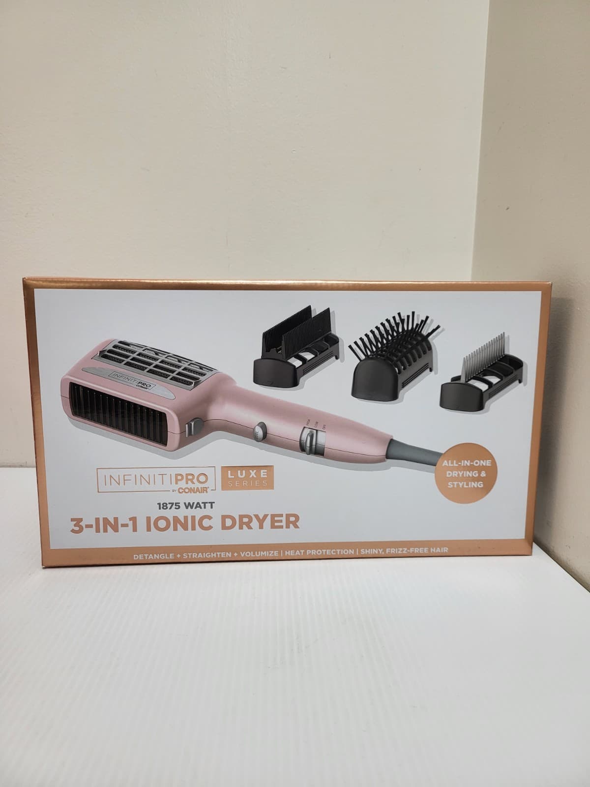 INFINITIPRO Conair LUXE Series 1875 Watt 3-in-1 Ionic Dryer - Pink SD21