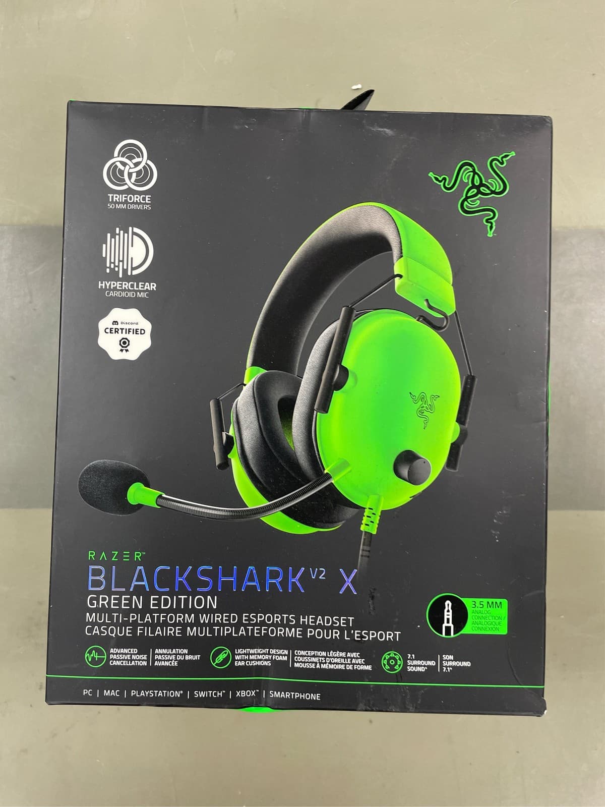 Razer BlackShark V2 X Gaming Headset: 7.1 Surround Sound - 50mm Drivers - Memo 1
