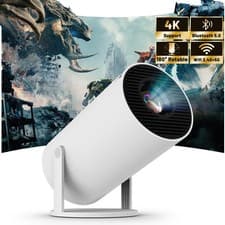 Mini Projector WIFI 6 and Bluetooth 4K 1080P 130'' Screen Movie Projector 3