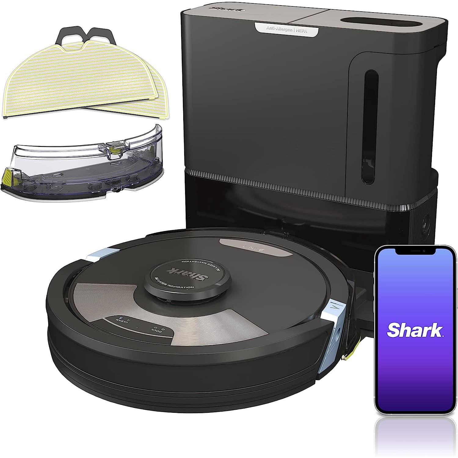 Shark AI Ultra 2-in-1 Robot Vacuum Mop w XL HEPA Self-Empty Base -RV2610WA