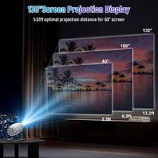 4K Mini Projector 10000 Lumen LED 1080P WiFi Bluetooth UHD Portable Home Theater 4