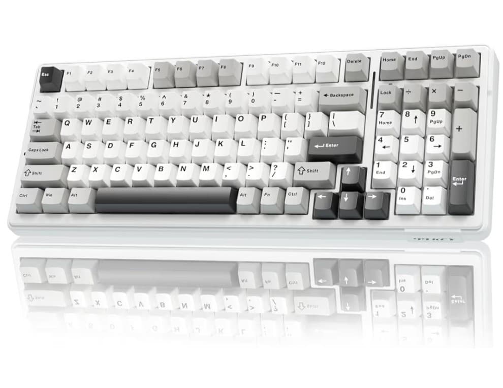 AULA F99 Wireless Mechanical Keyboard,Tri-Mode BT5.0 2.4GHz USB-C Black&Grey&Whi