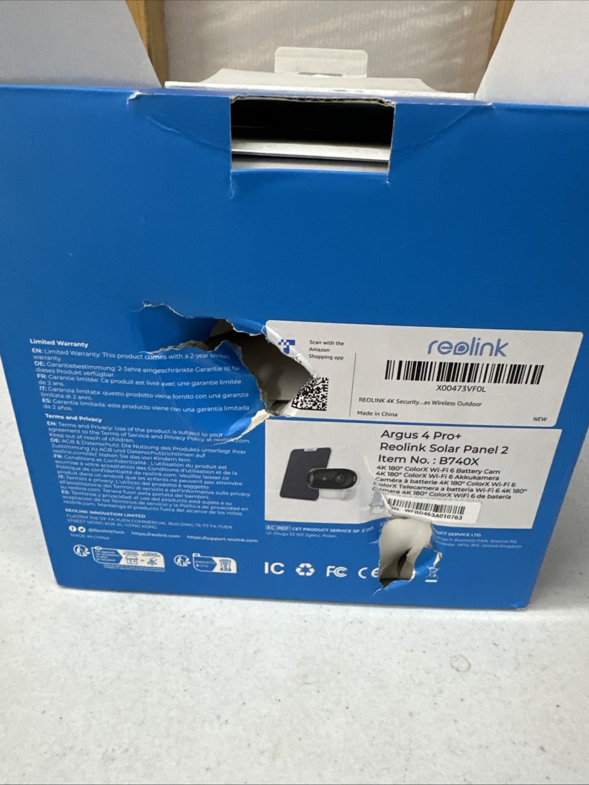 Reolink 4K Solar Powered Security Camera Wireless Night Vision Argus 4 Pro