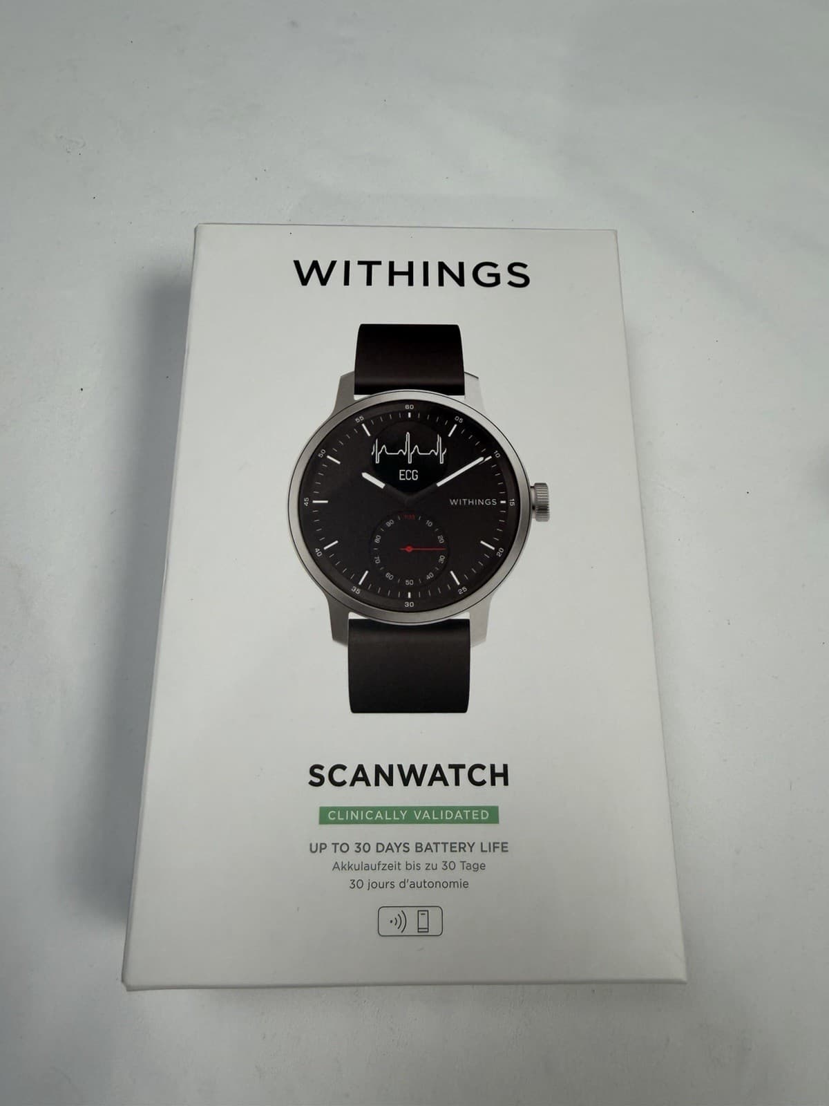 Withings Black SCANWATCH Smartwatch w ECG, HR, O2 Meters