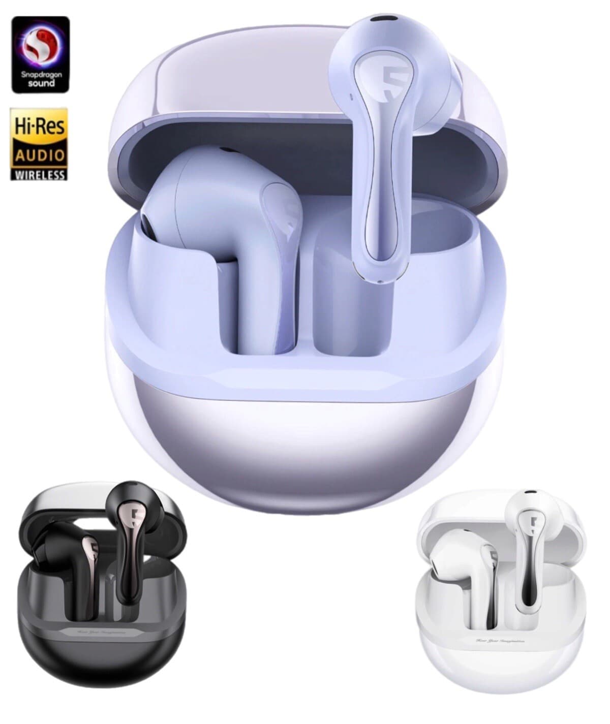 SoundPEATS Air5 Lite Wireless Earbuds Hi Res Audio, Bluetooth 5.4 Semi in Ear Earphones, 13mm Drivers, LDAC Codec, ENC Noise Cancelling