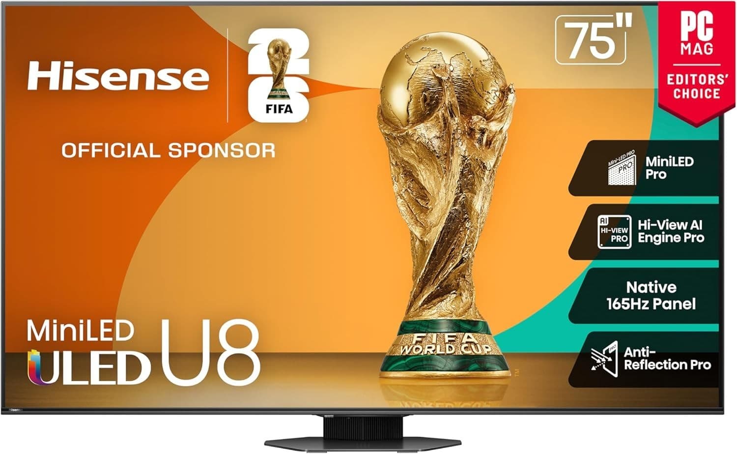 Hisense 75" Class U8 Mini-LED ULED 4K UHD Google Smart TV (75U8QG, 2025 Model)