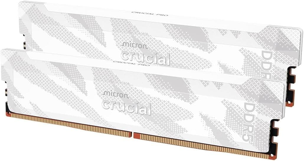 Crucial Pro DDR5 RAM Kit 2x16GB 6400MHz CL32 OC Desktop XMP AMD Expo WHITE