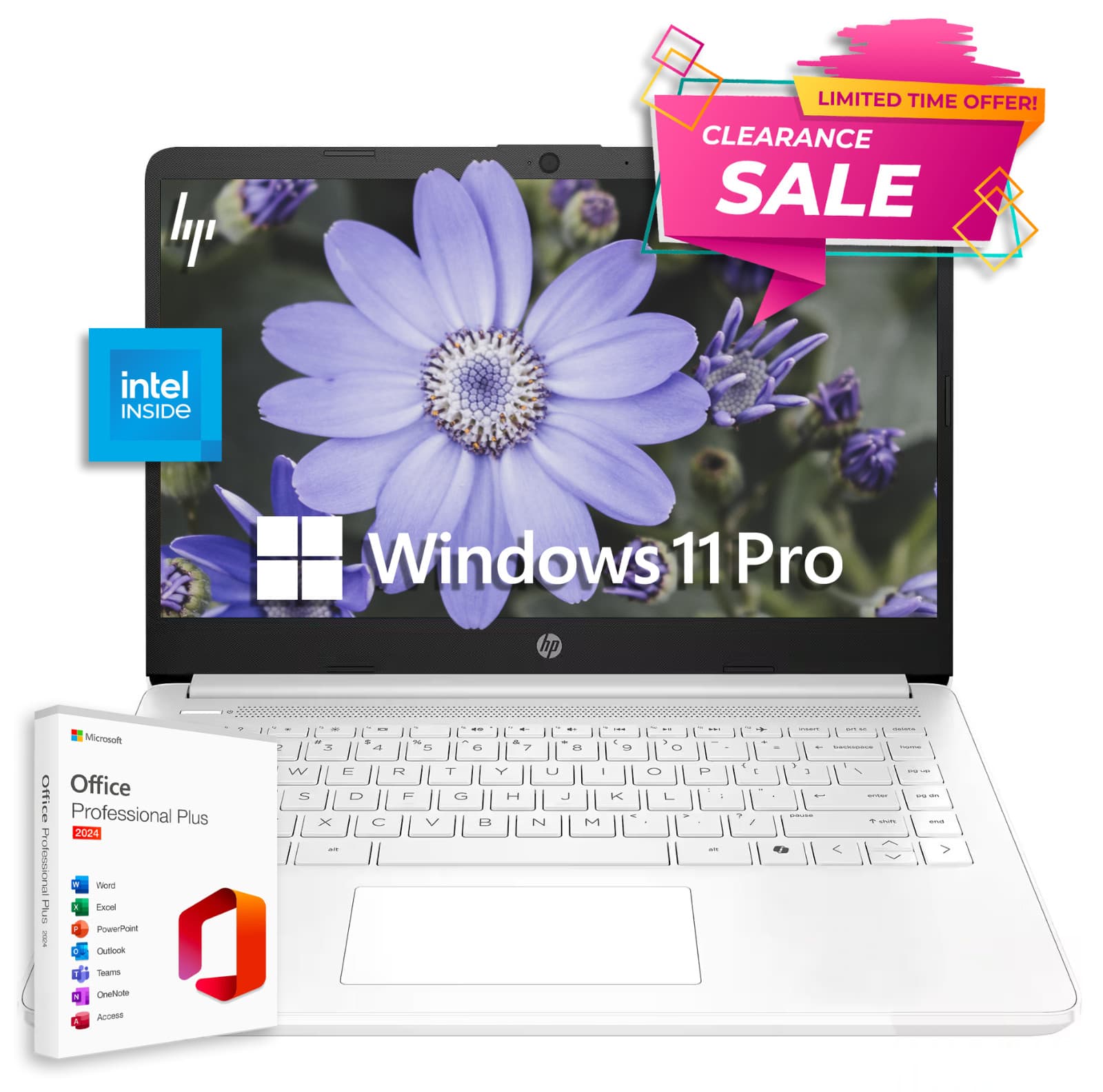 HP Laptop Computer 14 Office 2024 Intel CPU & Win Pro