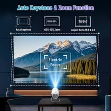 4K Mini Projector 10000 Lumen LED 1080P WiFi Bluetooth UHD Portable Home Theater 3