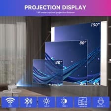 4K 1080P Mini Projector 10000 Lumen LED WiFi Bluetooth UHD Portable Home Theater 9