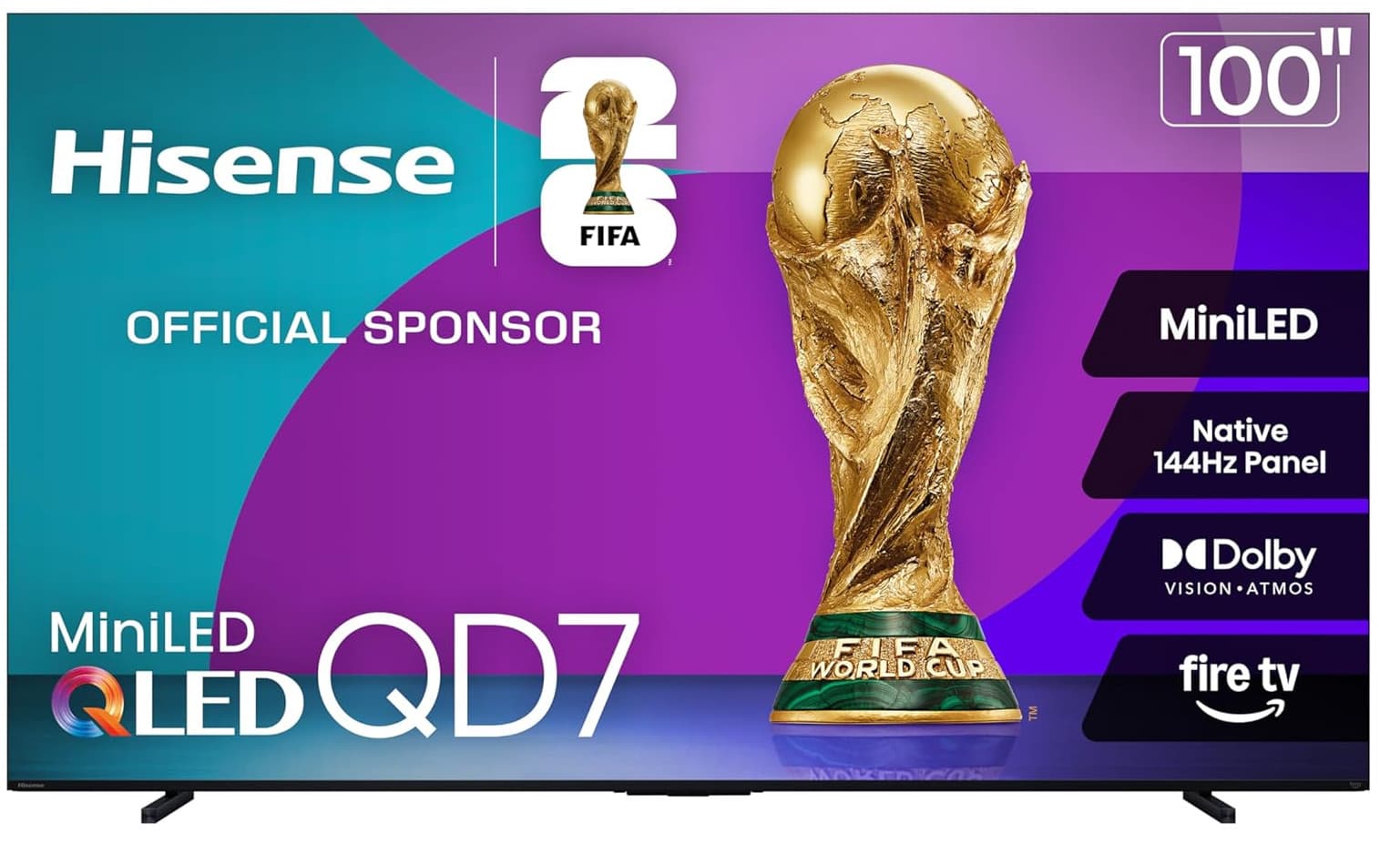 Hisense 100" Class QD7 Series Mini-LED 4K UHD Smart Fire TV (100QD7QF, 2025 Mode