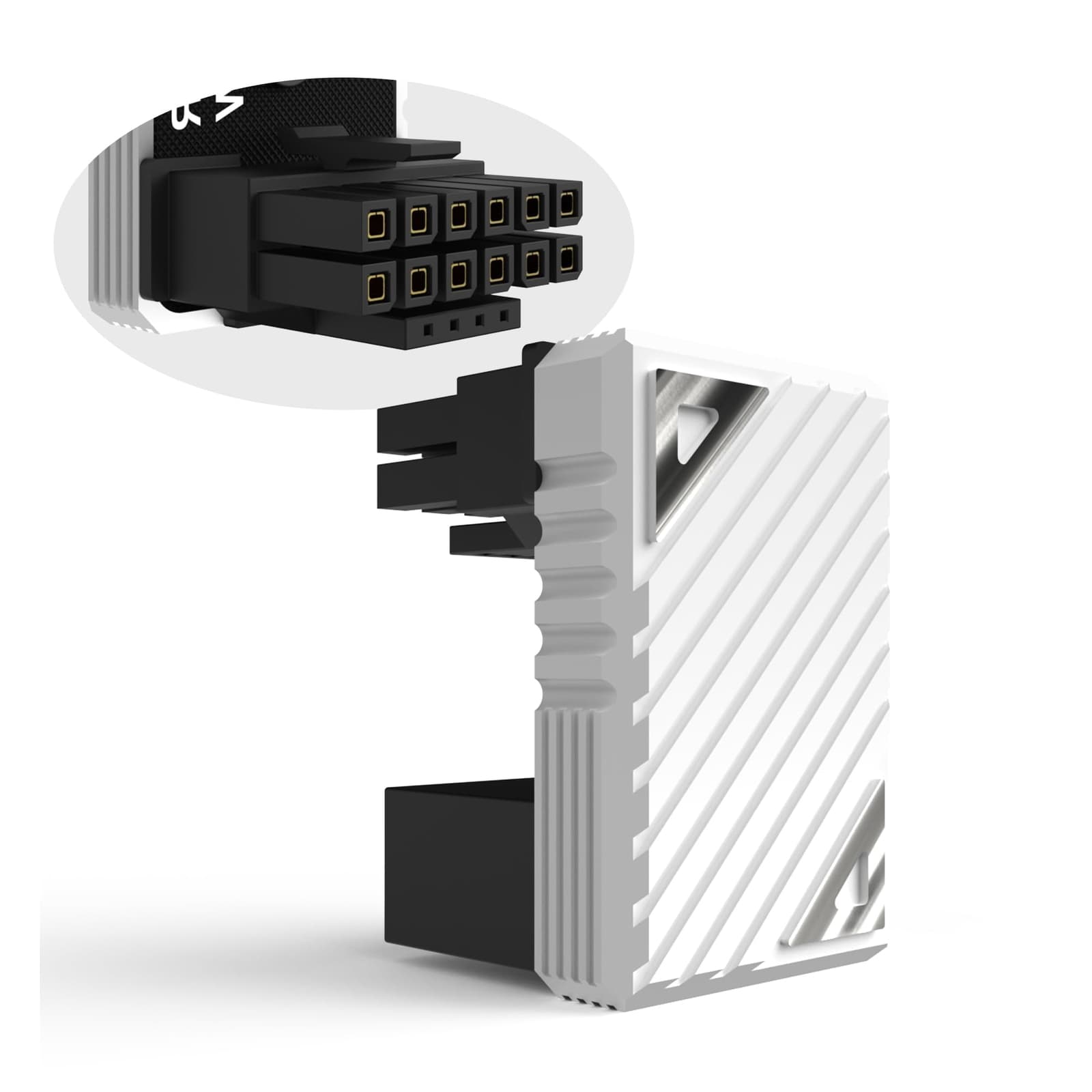 HP Pin GPU PCI-e 5.0 180° Angled Connector 12VHPWR Graphics Card White