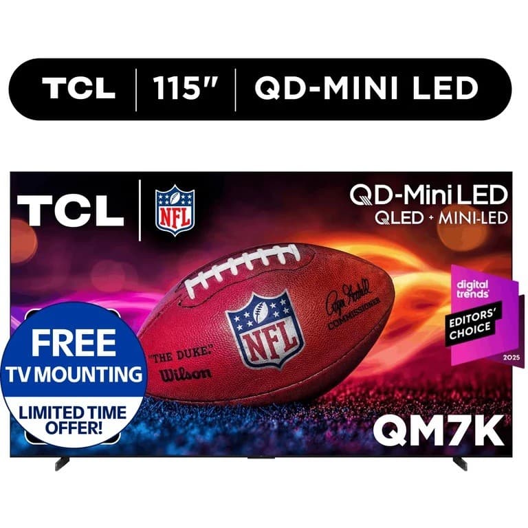 TCL 115" Q Series 4K UHD HDR QD-Mini LED Smart TV Google TV – 115QM7K