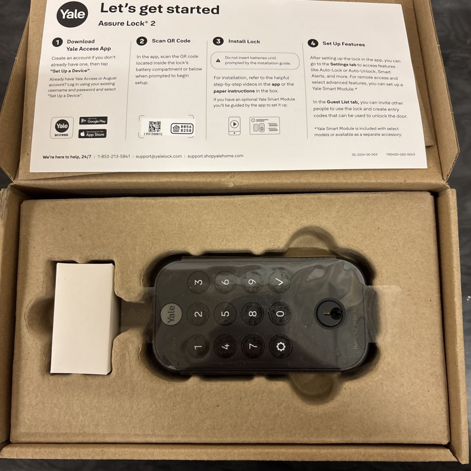 Yale Assure Lock 2 Keypad Bluetooth - Black Suede (YRD410-BLE-BSP)