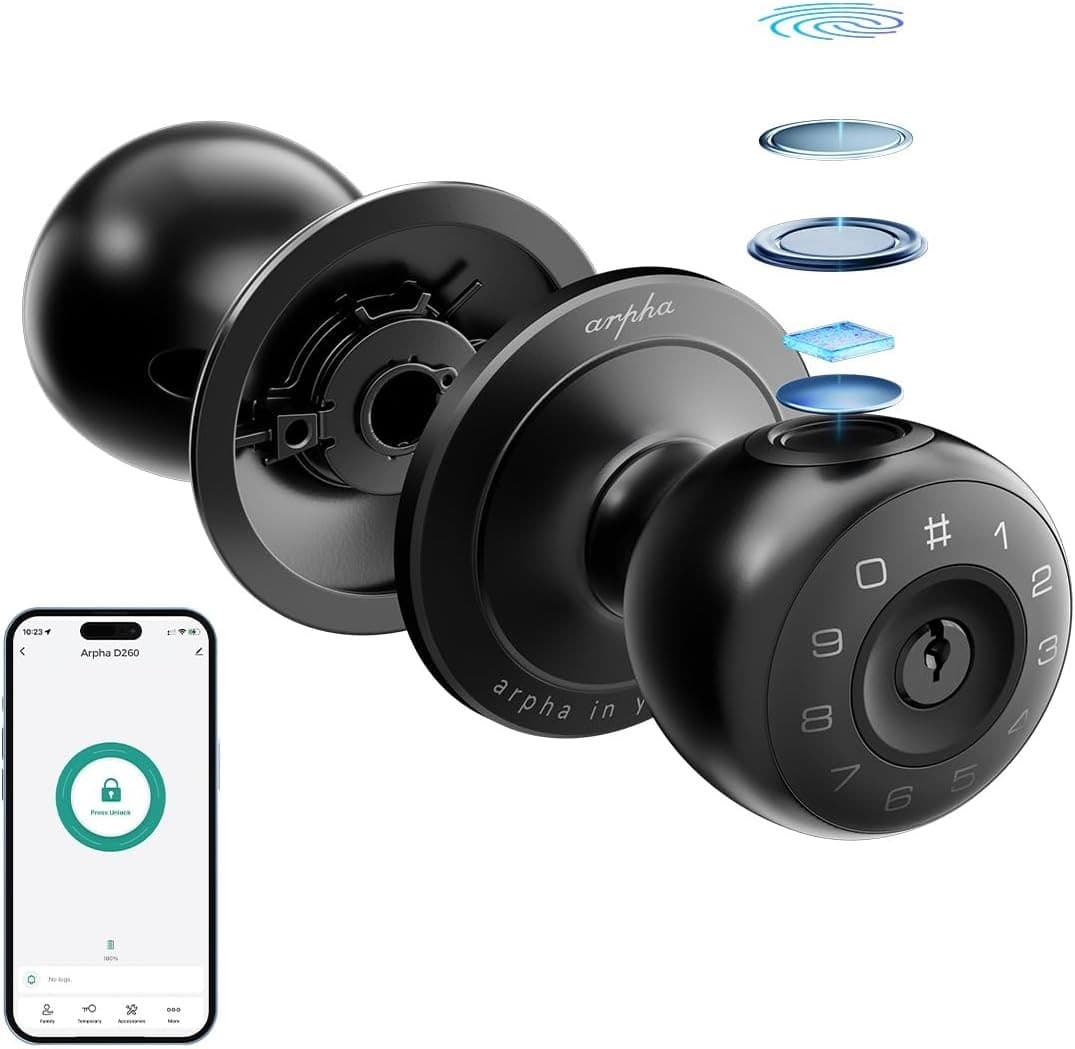 ARPHA Keyless Entry Smart Door Knob Door Lock Fingerprint Keypad Auto Lock