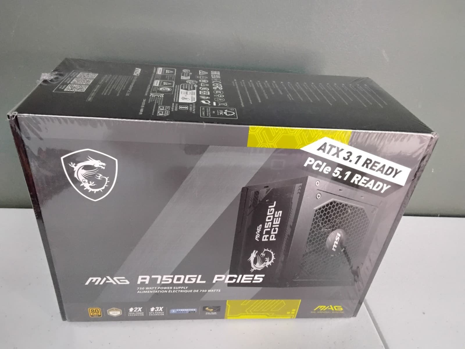 MSI MAG A750GL PCIE 5 750W ATX 3.1 Full Modular 80 Gold Gaming Power Supply