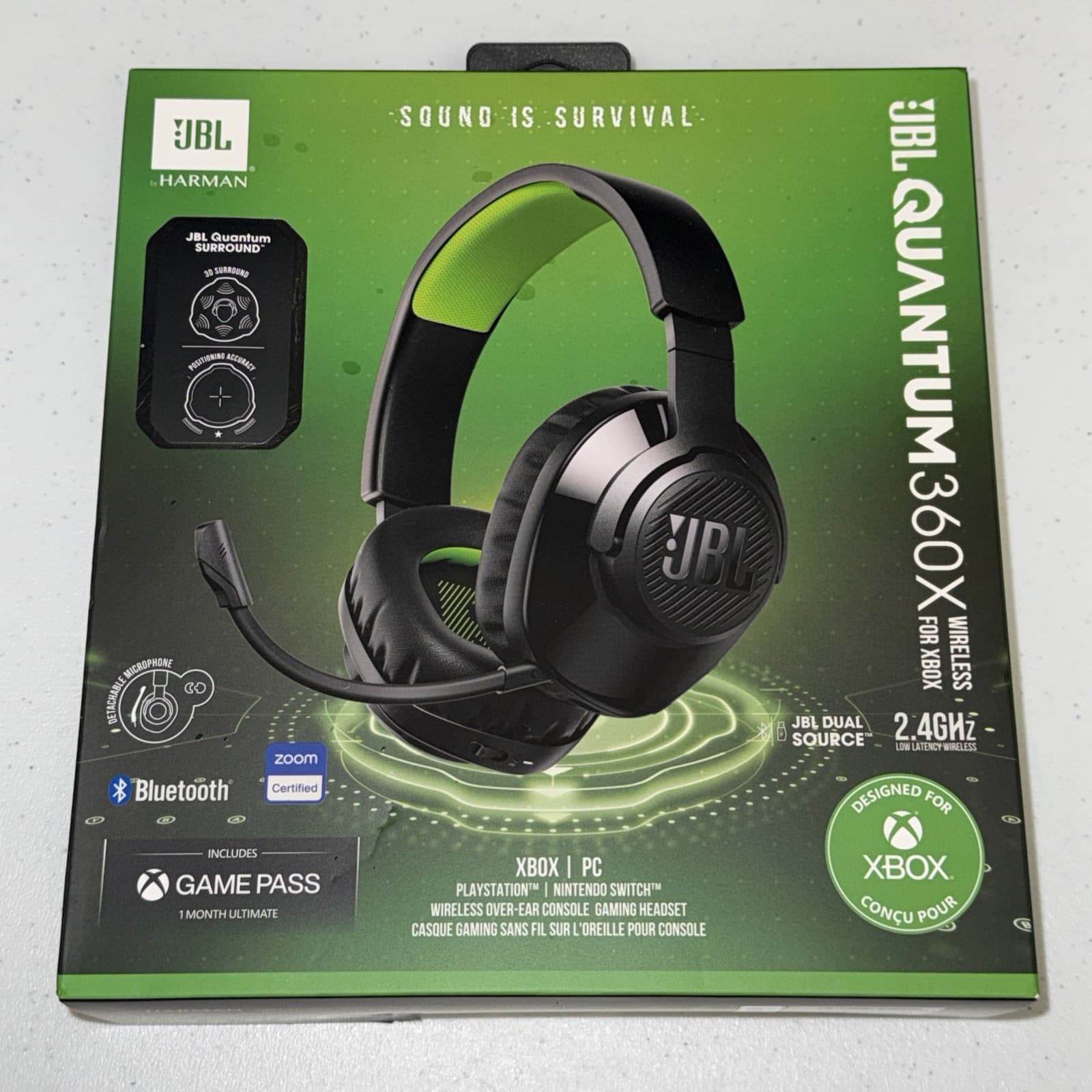 JBL Quantum 360X Wireless - Gaming Headset - Xbox PlayStation Switch 2.4ghz