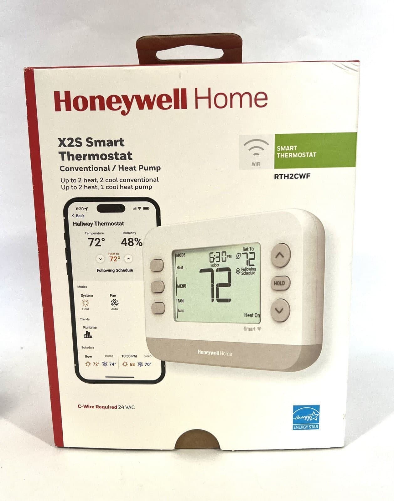 Honeywell Home X2S Smart WiFi Digital Thermostat - White Grey #RTH2CWF