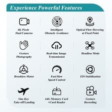 4K Camera Drone RC Screen Foldable Brushless Quadcopter Obstacle Avoidance 2