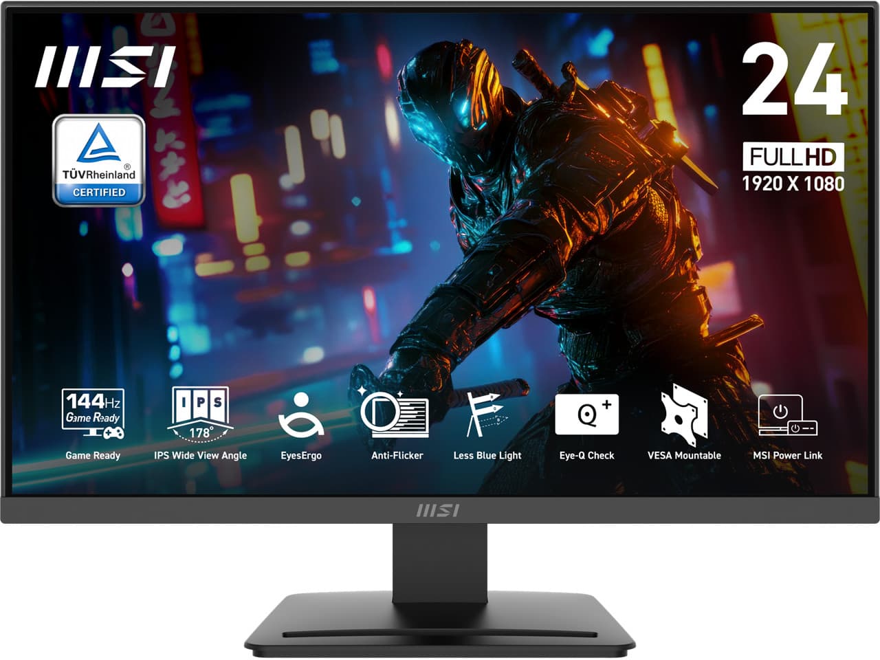 MSI 24" Full HD 144Hz IPS AMD Adaptive Sync 1ms HDR Ready 102% sRGB LCD