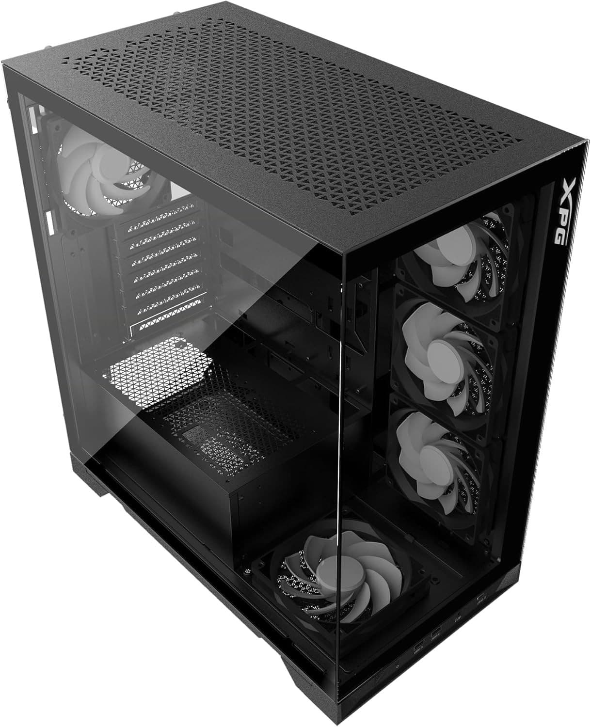 XPG Invader XMT Mid-Tower Gaming ATX PC Case Panoramic View, Tempered Glass