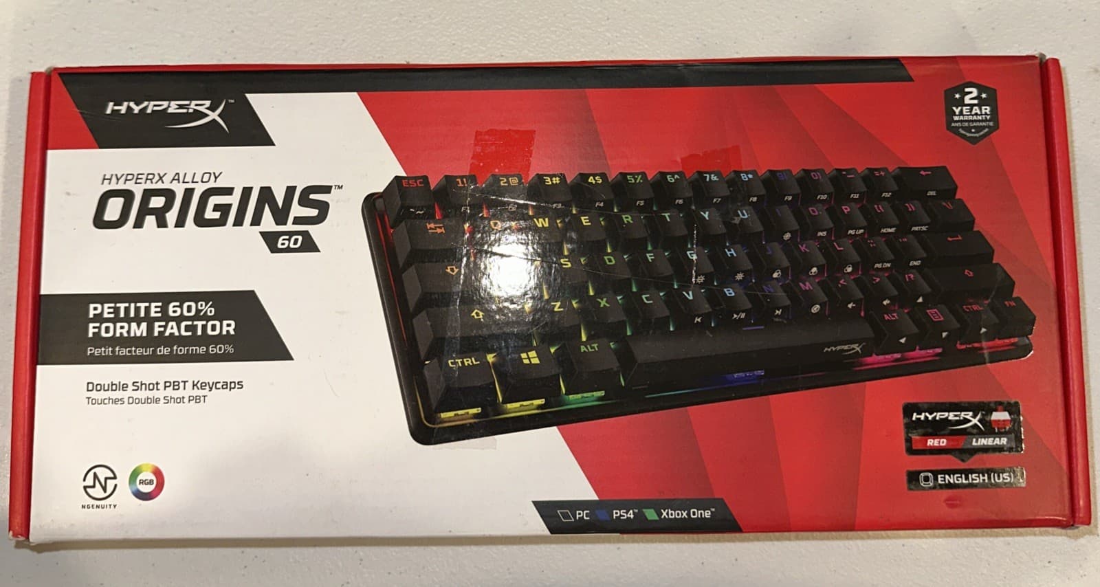 HyperX Alloy Origins 60 - Mechanical Gaming Keyboard, Ultra Compact 60%